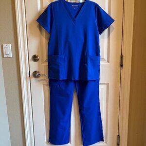 Mandala Scrub Set Cobalt Blue Size XS Top and XS Pants